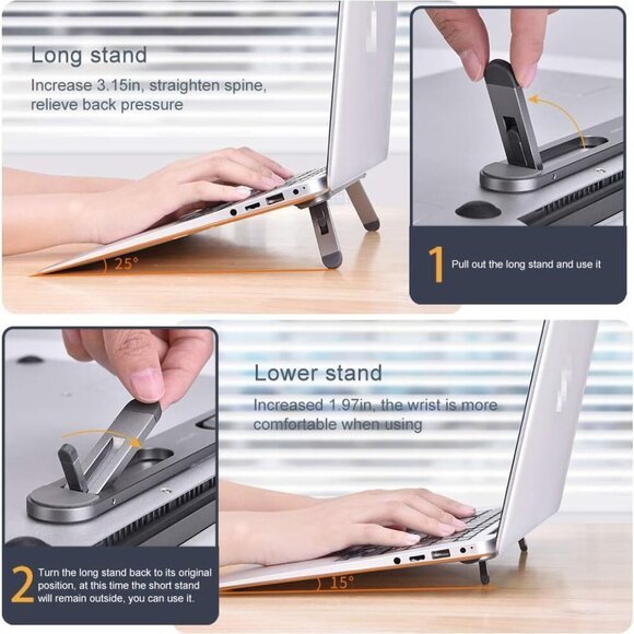 Laptop Stand for Desk,Laptop Cooling Stand,Keyboard Riser, Ergonomic Laptops Ele - Picture 2 of 7
